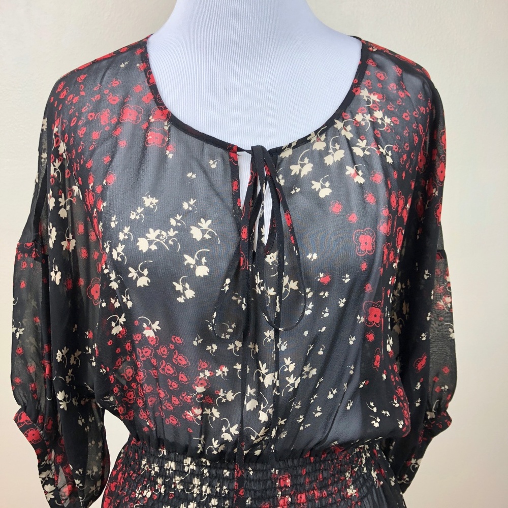 Fei Anthropologie Floral Silk Blouse Size Medium - Picture 2 of 8